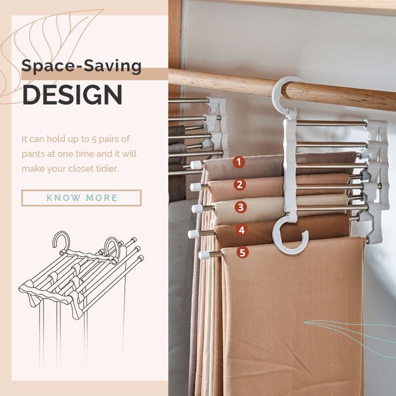 Cintre Organisateur Multi-Niveaux en Acier Inoxydable pour Armoire