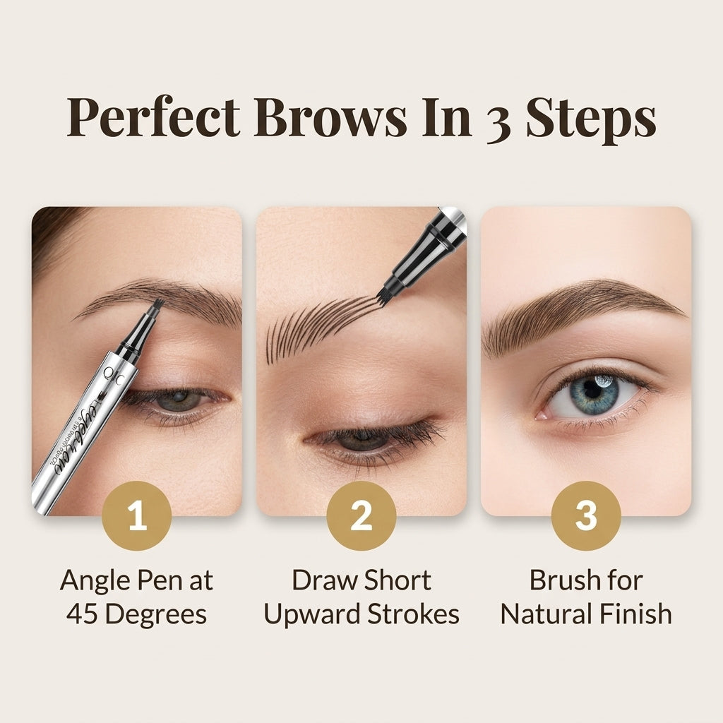 Crayon à Sourcils Microblading 4 Pointes – Effet Poil à Poil Naturel