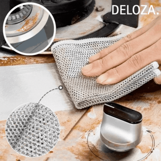 Chiffon Métallique Réutilisable pour Nettoyage Cuisine – Lot de 10