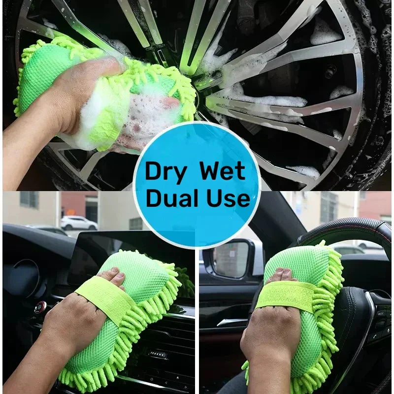 Kit de Lavage Automobile en Microfibre – Éponge, Gants et Serviettes