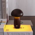 Veilleuse champignon en bois de noyer – dimmable et sans fil