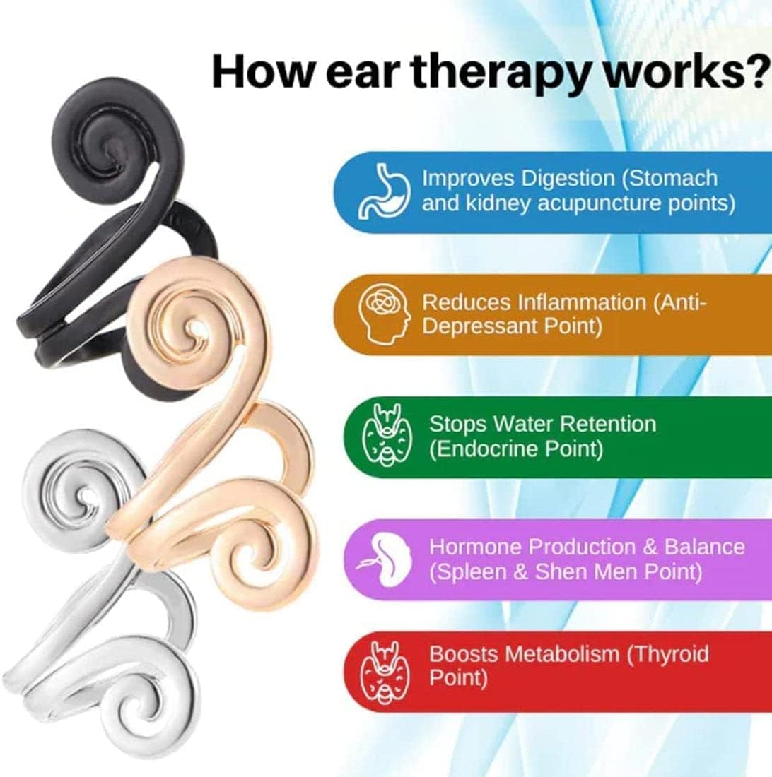 Boucles d'oreilles d'acupression dorées pour le bien-être quotidien