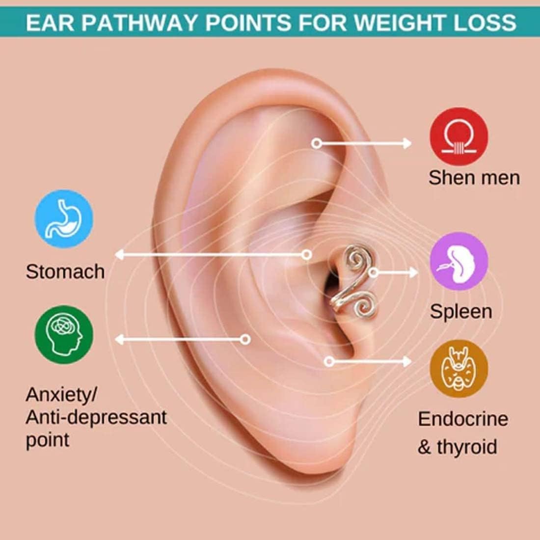 Boucles d'oreilles d'acupression dorées pour le bien-être quotidien