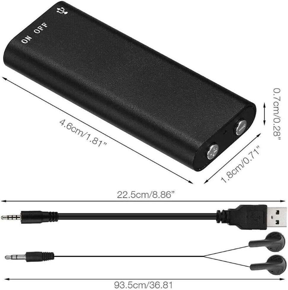 Enregistreur Audio Discret 96h – Compact, Plug-and-Play, 8 Go