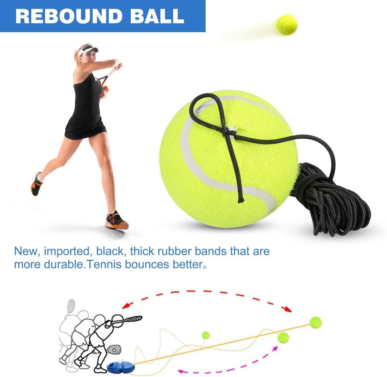 Entraîneur de Tennis Solo avec Système de Retour Élastique