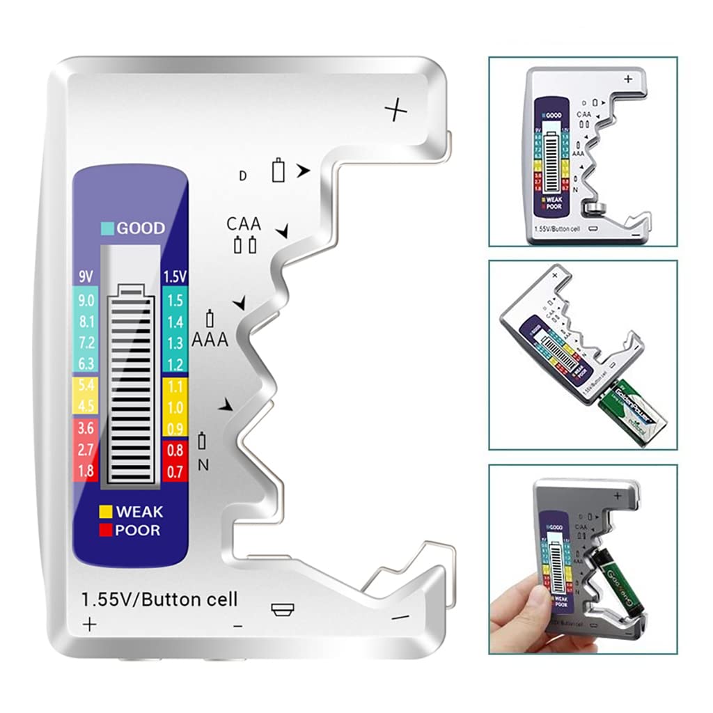 Testeur de Batterie Numérique LCD – Compatible AA, AAA, 9V et Piles Bouton