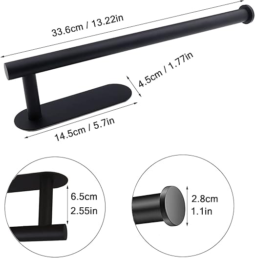Support mural pour essuie-tout en acier inoxydable – sans perçage