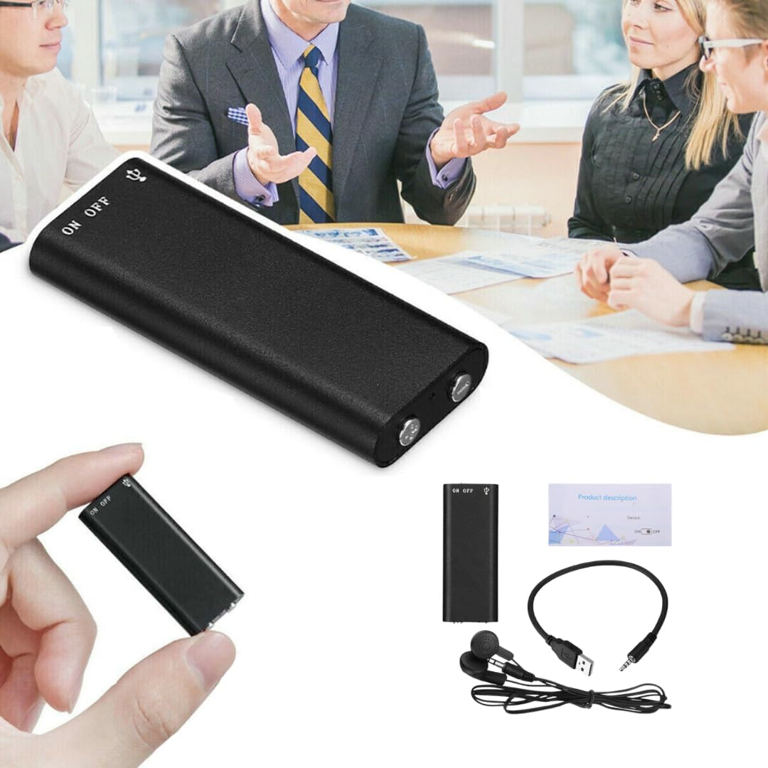 Enregistreur Audio Discret 96h – Compact, Plug-and-Play, 8 Go
