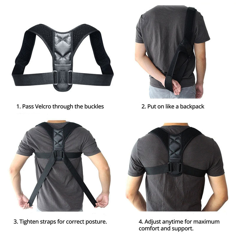 Correcteur de Posture Réglable – Soutien Dorsal Ergonomique Respirant