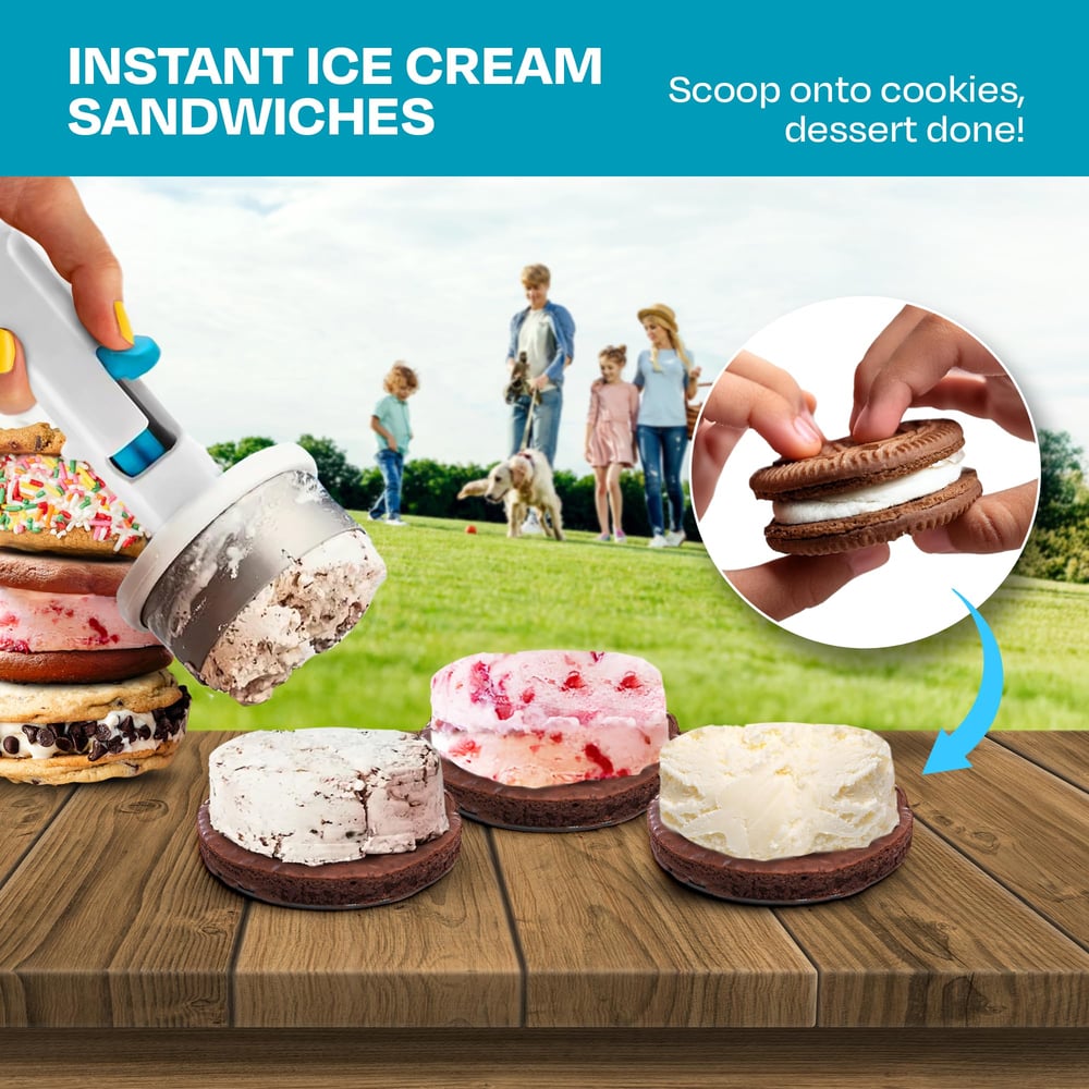 HappyScoop™ – Portionneur de sandwichs glacés – Idéal pour des desserts d'été créatifs [50 % de réduction]