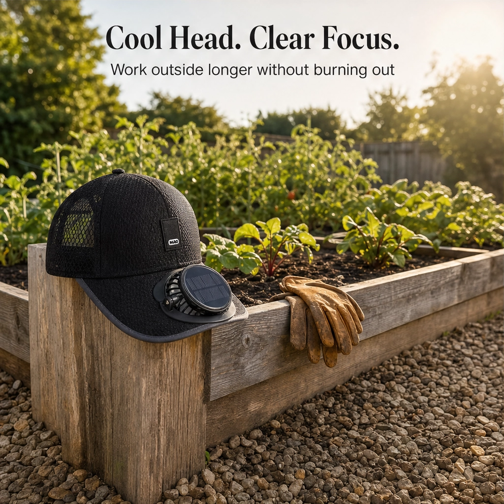 Chapeau solaire avec ventilateur intégré UPF50+ rechargeable 360°