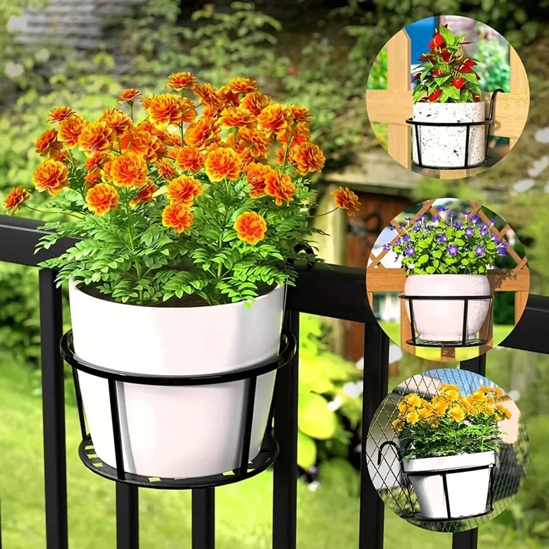 Support de Pot de Fleur pour Garde-Corps de Balcon – Sans Outils