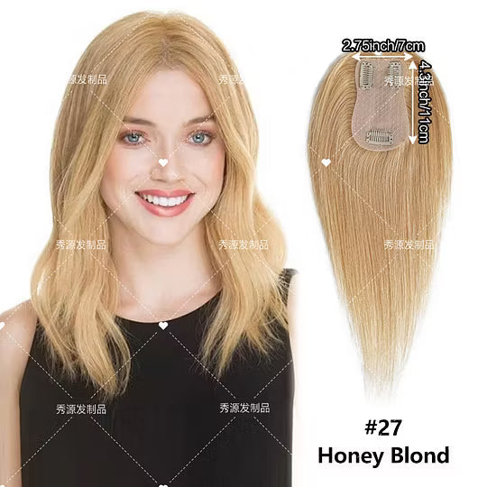 Topper Capillaire Clip-In en Cheveux Naturels Remy pour Volume Instantané