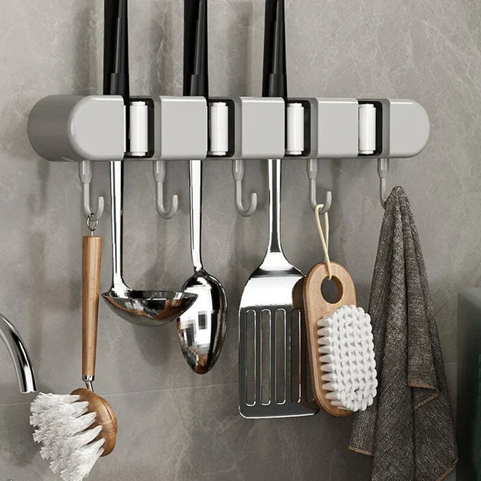 Support Mural pour Balais et Ustensiles de Cuisine en Silicone et ABS