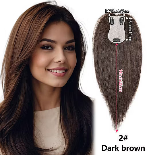 Topper Capillaire Clip-In en Cheveux Naturels Remy pour Volume Instantané