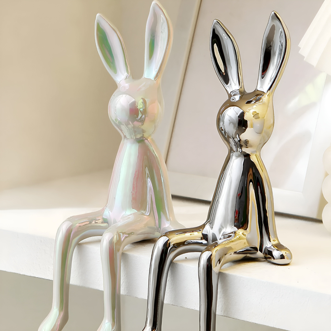 Figurine Lapin en Céramique – Décoration Intérieure Élégante et Moderne