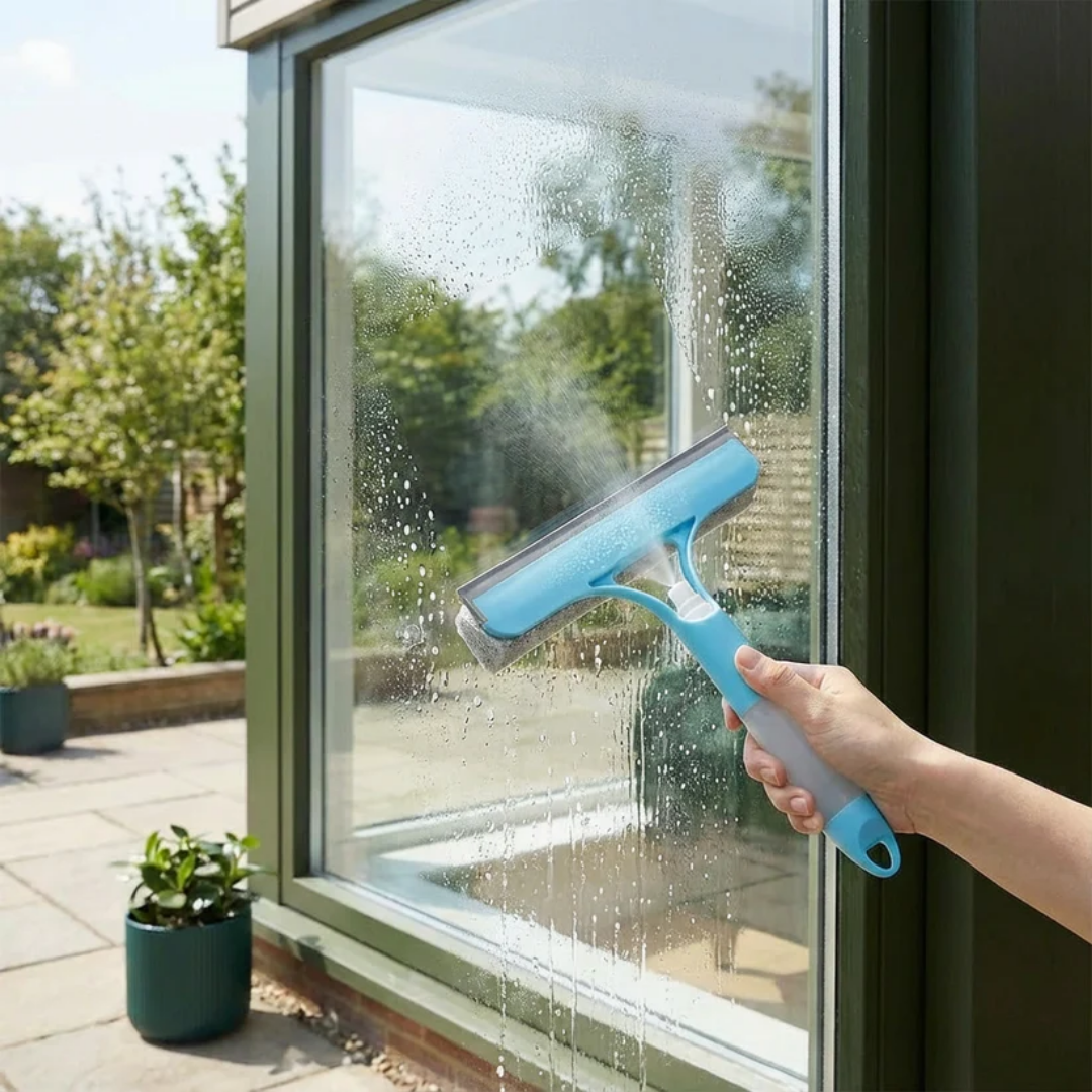 Brosse Nettoyante 3-en-1 pour Fenêtres, Miroirs et Surfaces en Verre