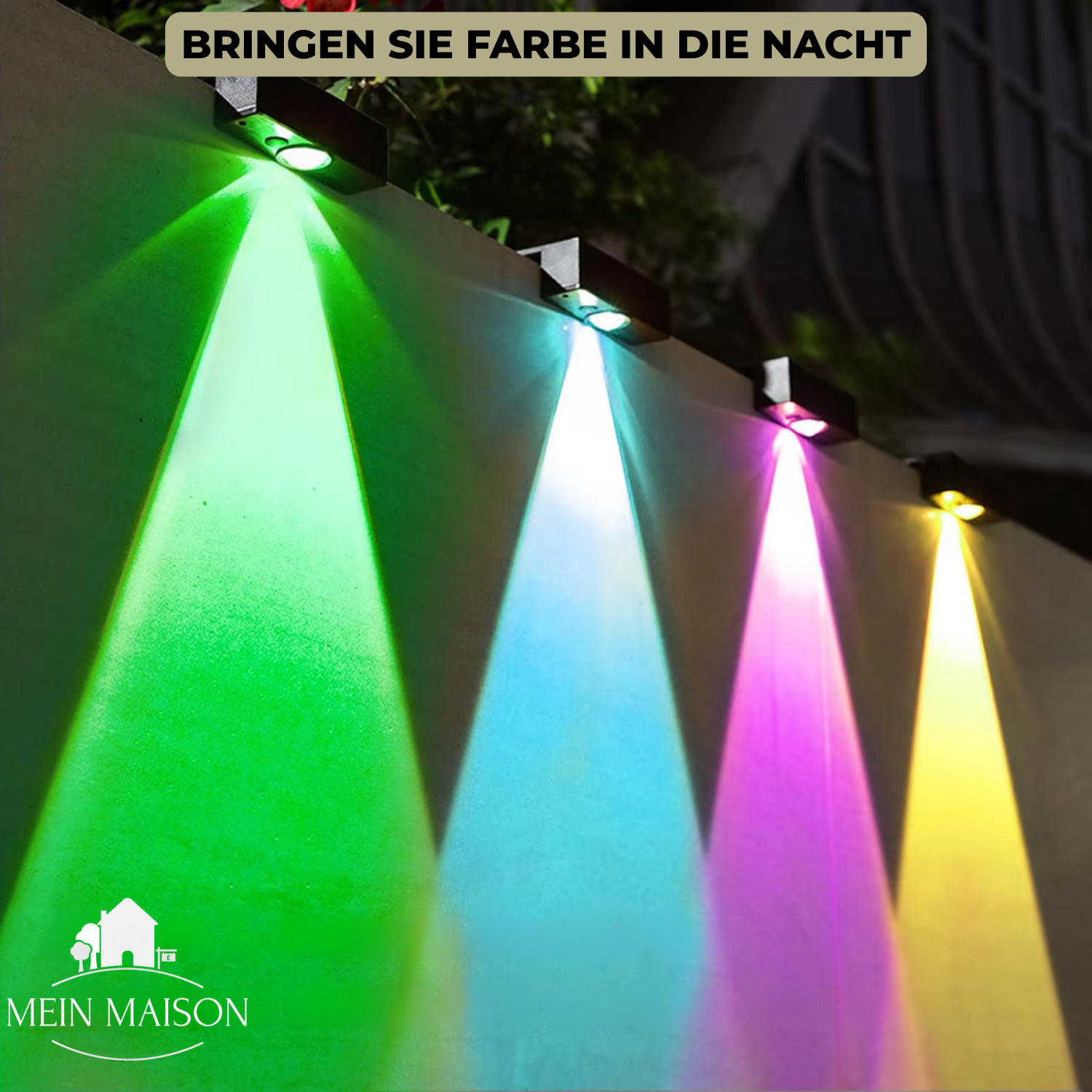 Lampe solaire de jardin avec changement de couleur et lumière blanc chaud IP65