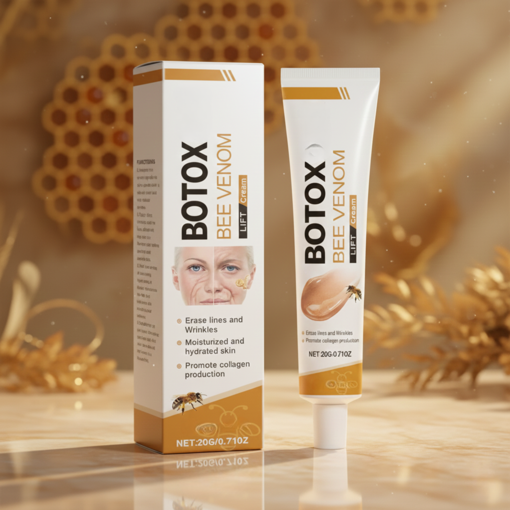 Crème anti-âge au venin d'abeille pour peau ferme et lisse
