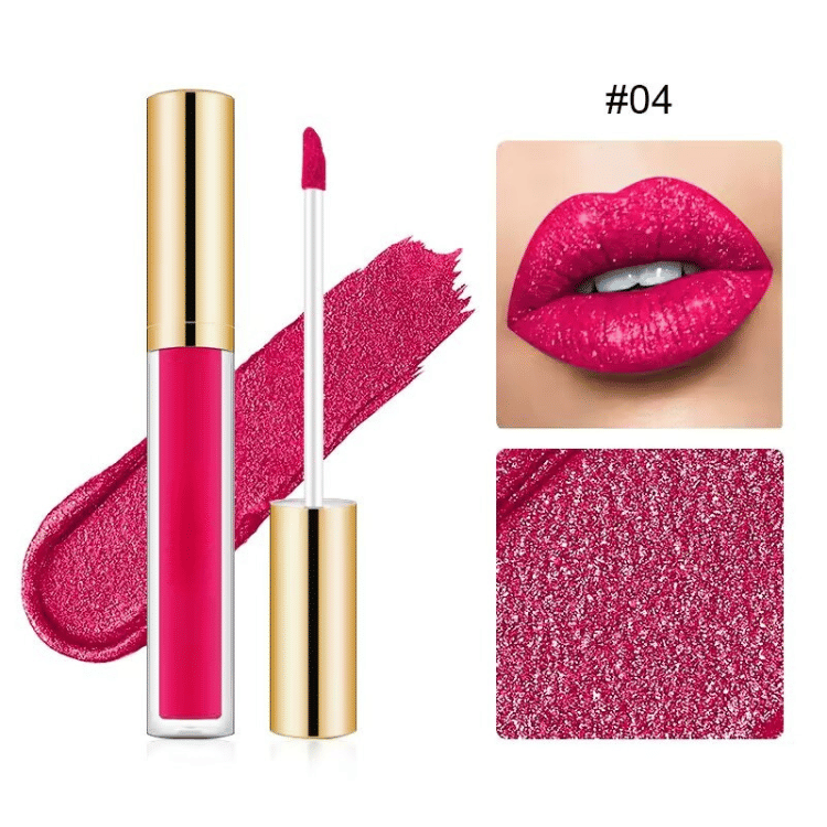 Rouge à Lèvres Liquide Longue Tenue 12h – Éclat Diamant Hydratant