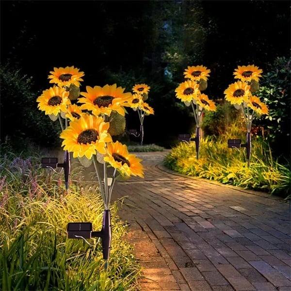 Lampes Solaires Tournesol pour Jardin – Lumière d'Ambiance Extérieure