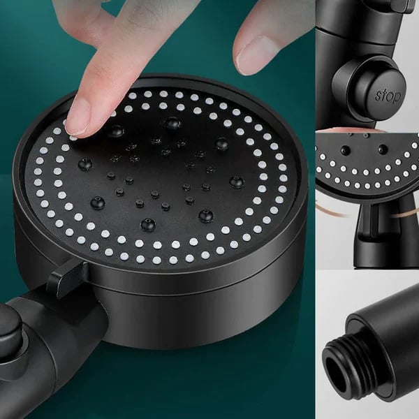Pommeau de douche avec 5 modes de jet et buses autonettoyantes