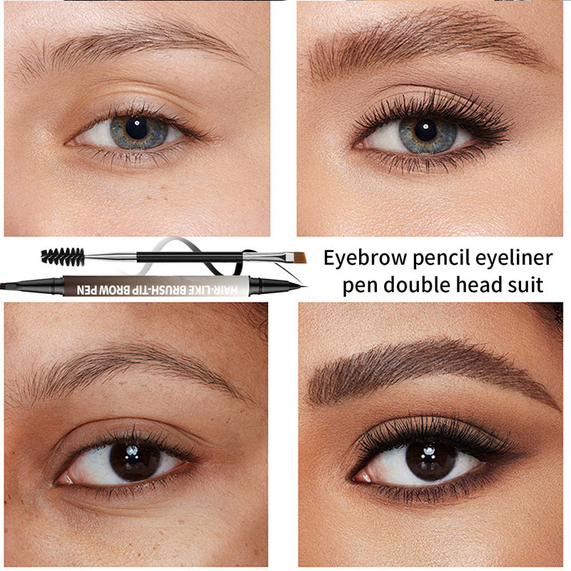 Crayon Sourcils et Eyeliner 2-en-1 Waterproof à Pointe Ultra-Fine