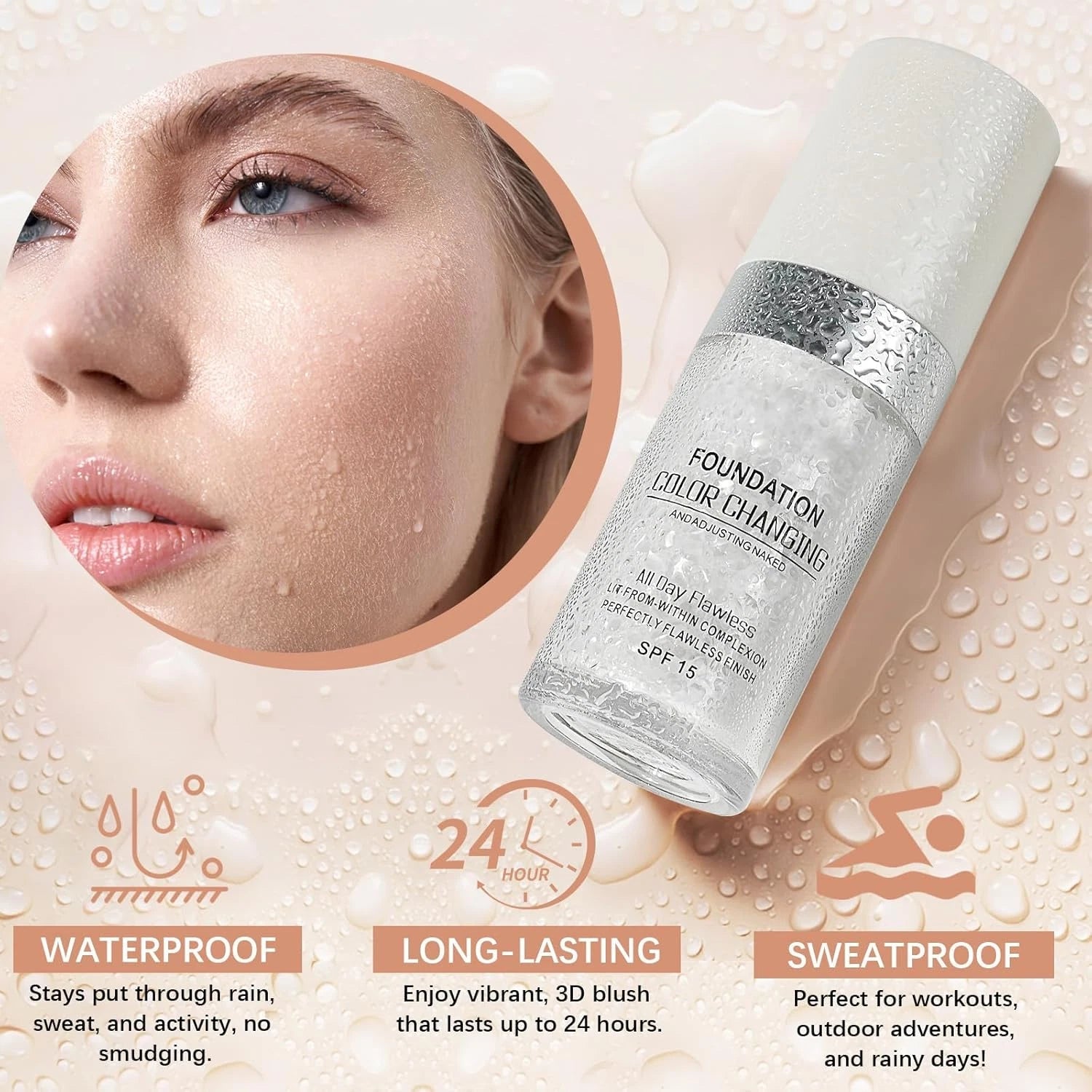 Fond de Teint Adaptatif Hydratant avec Protection Solaire UV