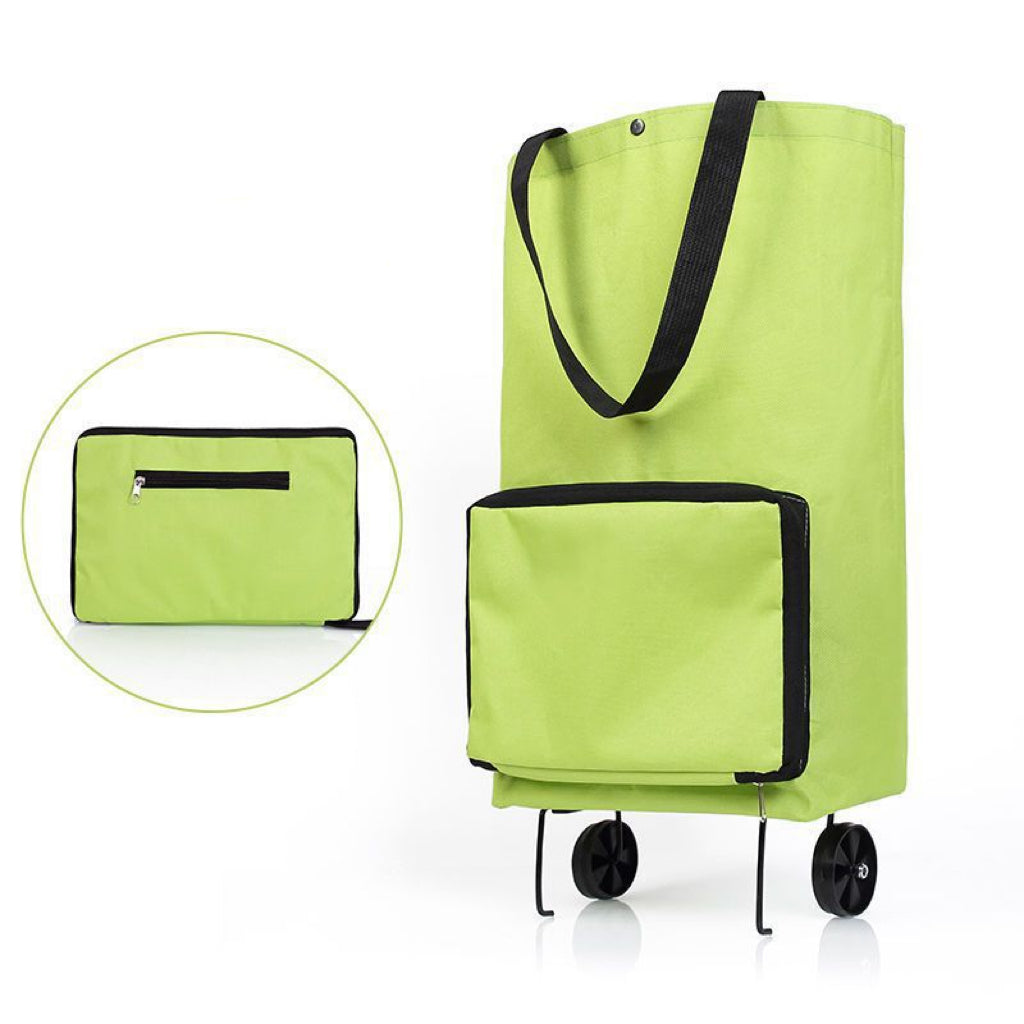 Sac de courses pliable à roulettes 2-en-1 – Chariot 20 kg compact
