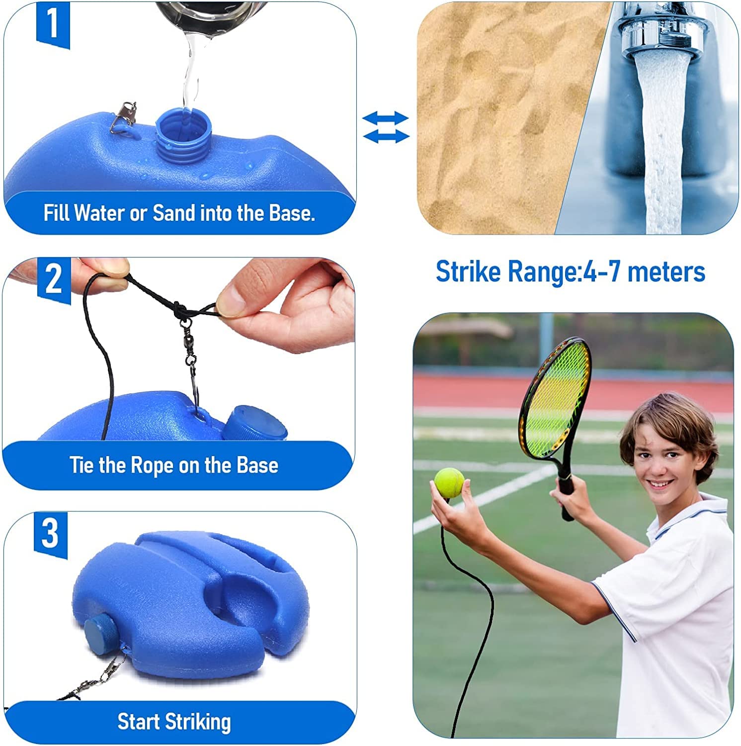 Entraîneur de Tennis Solo avec Système de Retour Élastique