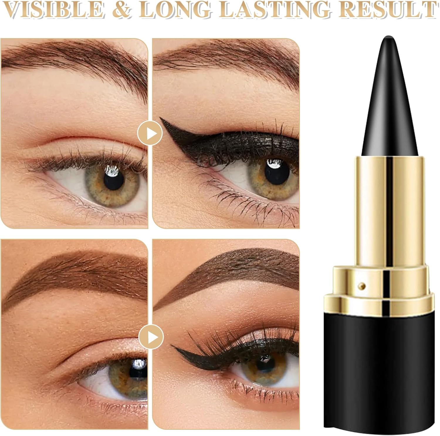Eyeliner Crémeux Noir Waterproof pour Trait Précis et Longue Tenue