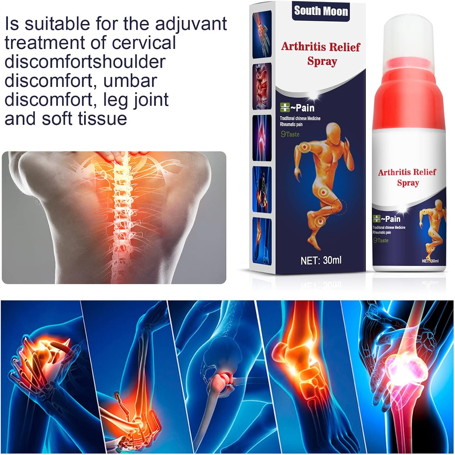 SouthMoon™ – Spray South Moon contre l’arthrite apaisant [1 + 1 Gratuit]