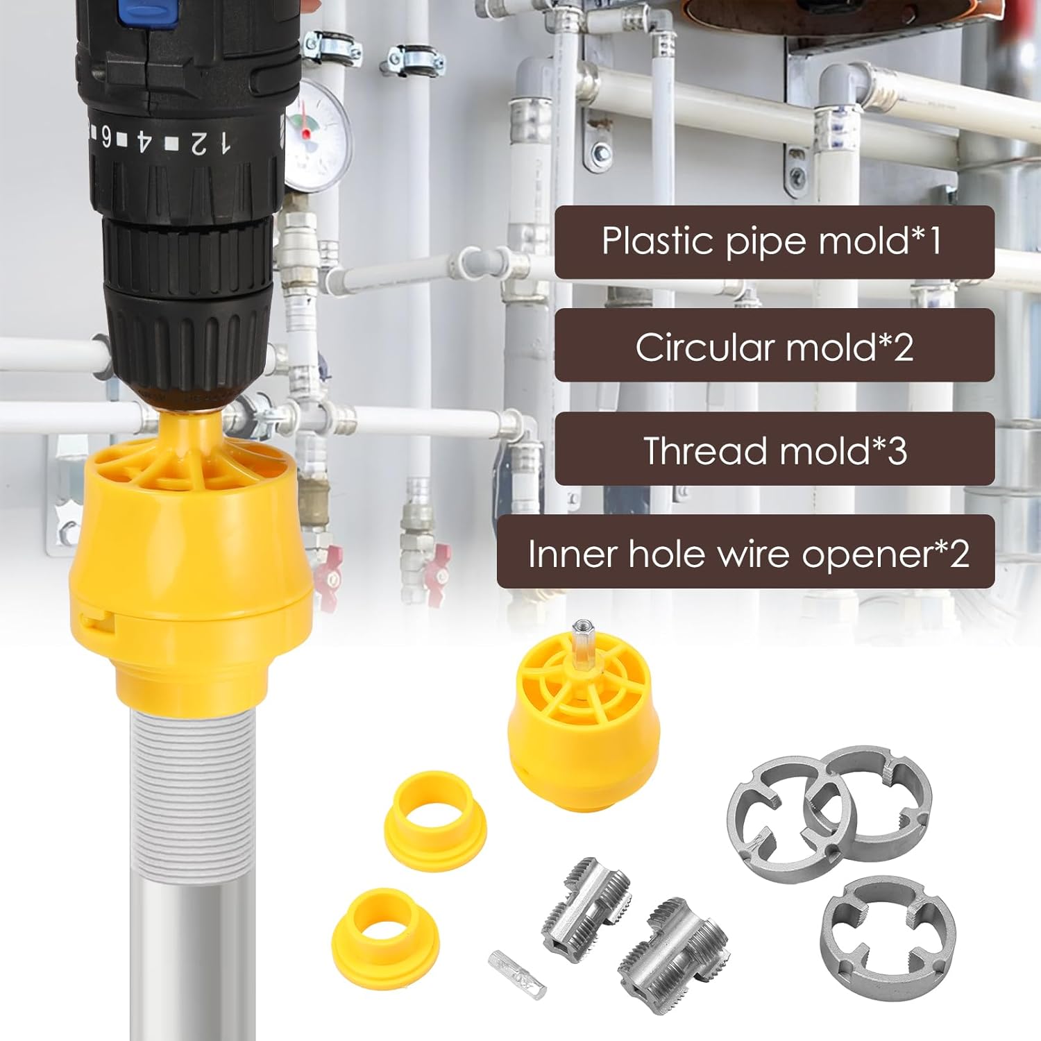 Kit Coupe-Filet PVC 3 Tailles pour Tuyaux – Filetage Précis