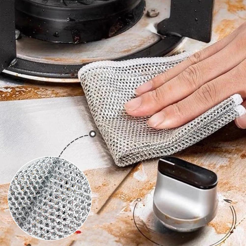 Chiffon Métallique Sans Rayures pour Cuisine – Nettoyage Puissant