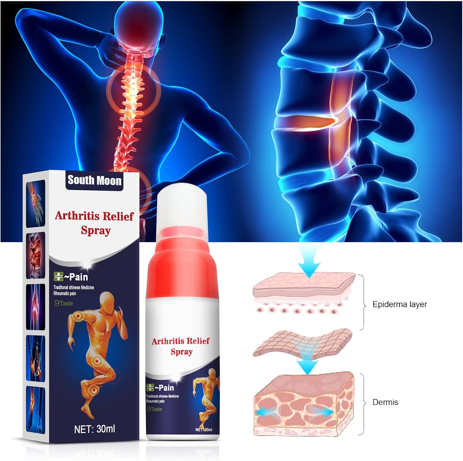 SouthMoon™ – Spray South Moon contre l’arthrite apaisant [1 + 1 Gratuit]