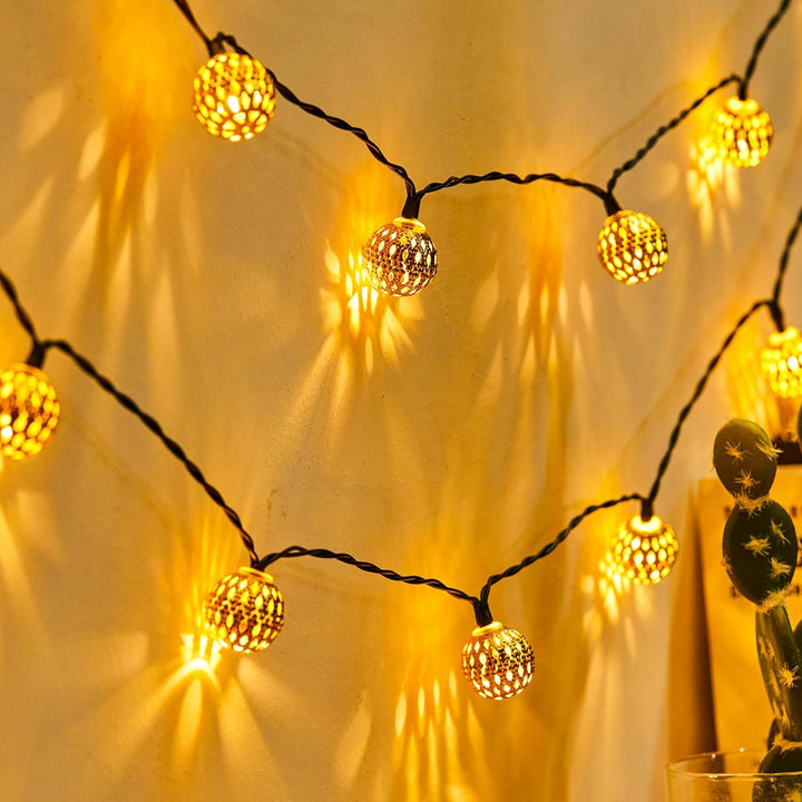 Guirlande Lumineuse Marocaine 12 m – 100 Boules LED Blanc Chaud