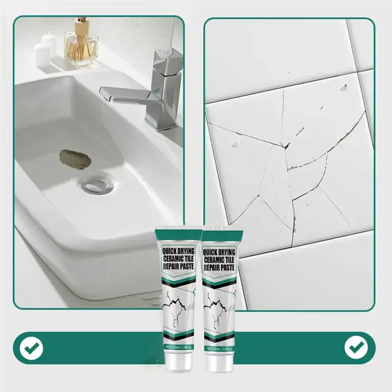 Pâte de réparation pour carrelage – fissures et éclats – lot de 2
