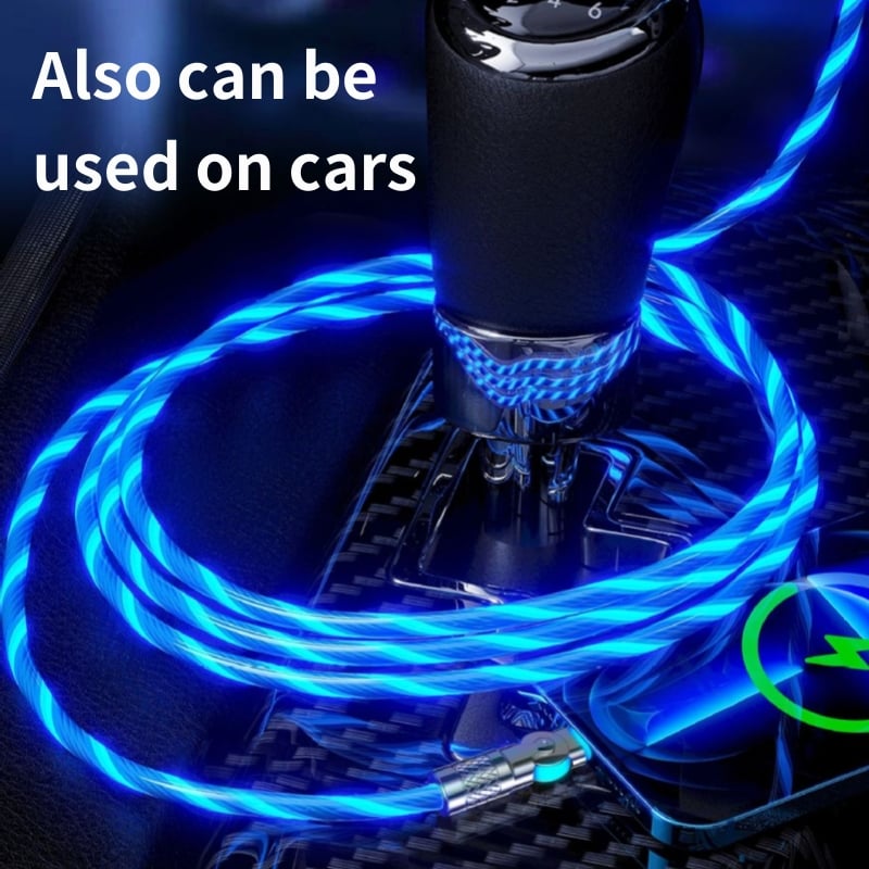 Câble USB Rotatif 540° avec Éclairage LED pour Charge Rapide