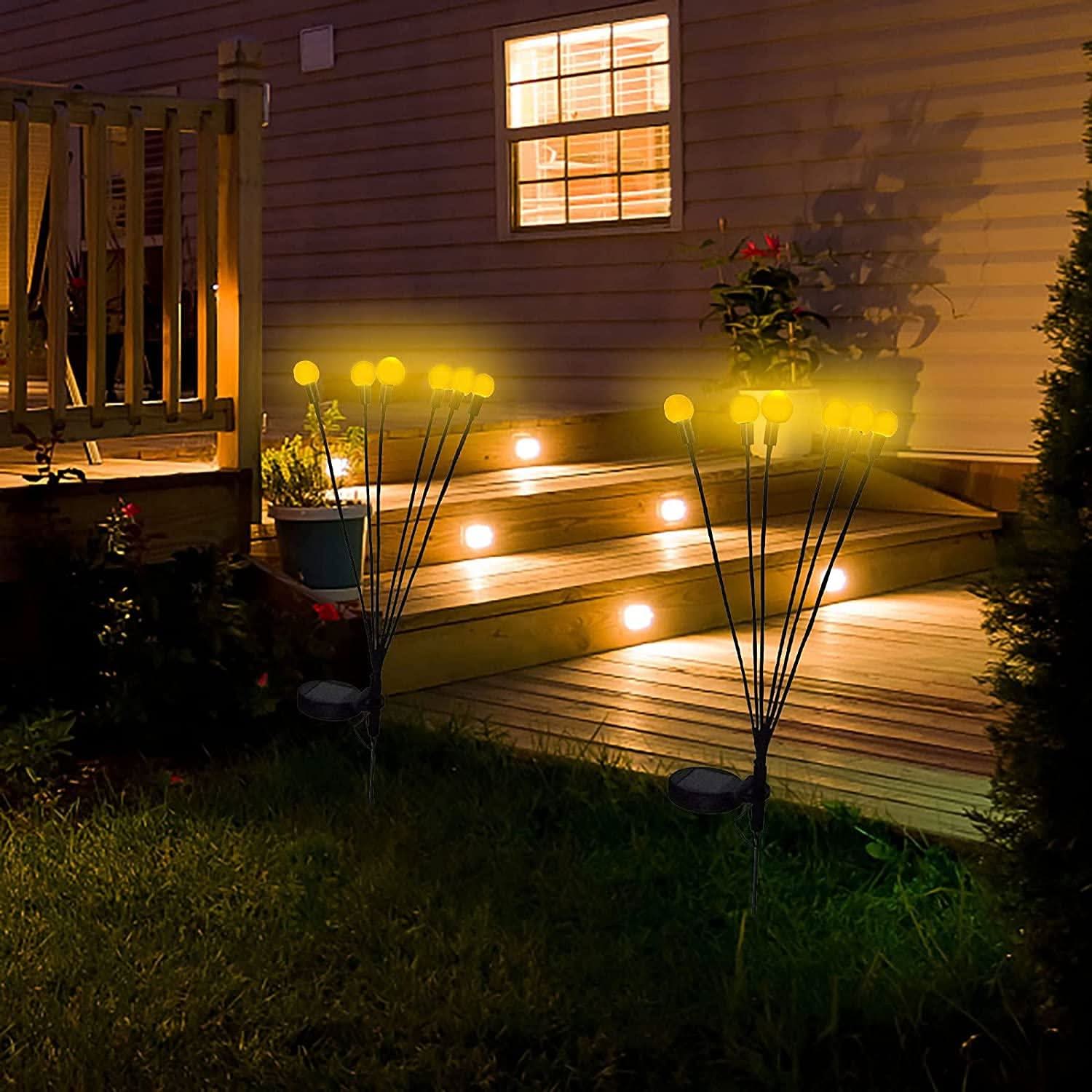 Lampe Solaire Jardin LED Effet Lucioles – Éclairage Extérieur Automatique