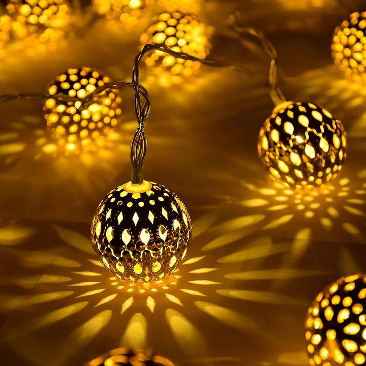 Guirlande Lumineuse Marocaine 12 m – 100 Boules LED Blanc Chaud