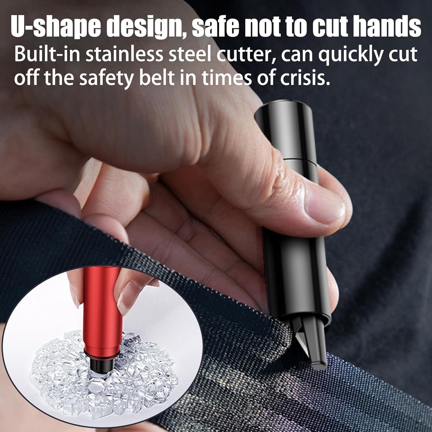 Outil de Sécurité 2-en-1 Brise-Vitre et Coupe-Ceinture pour Voiture