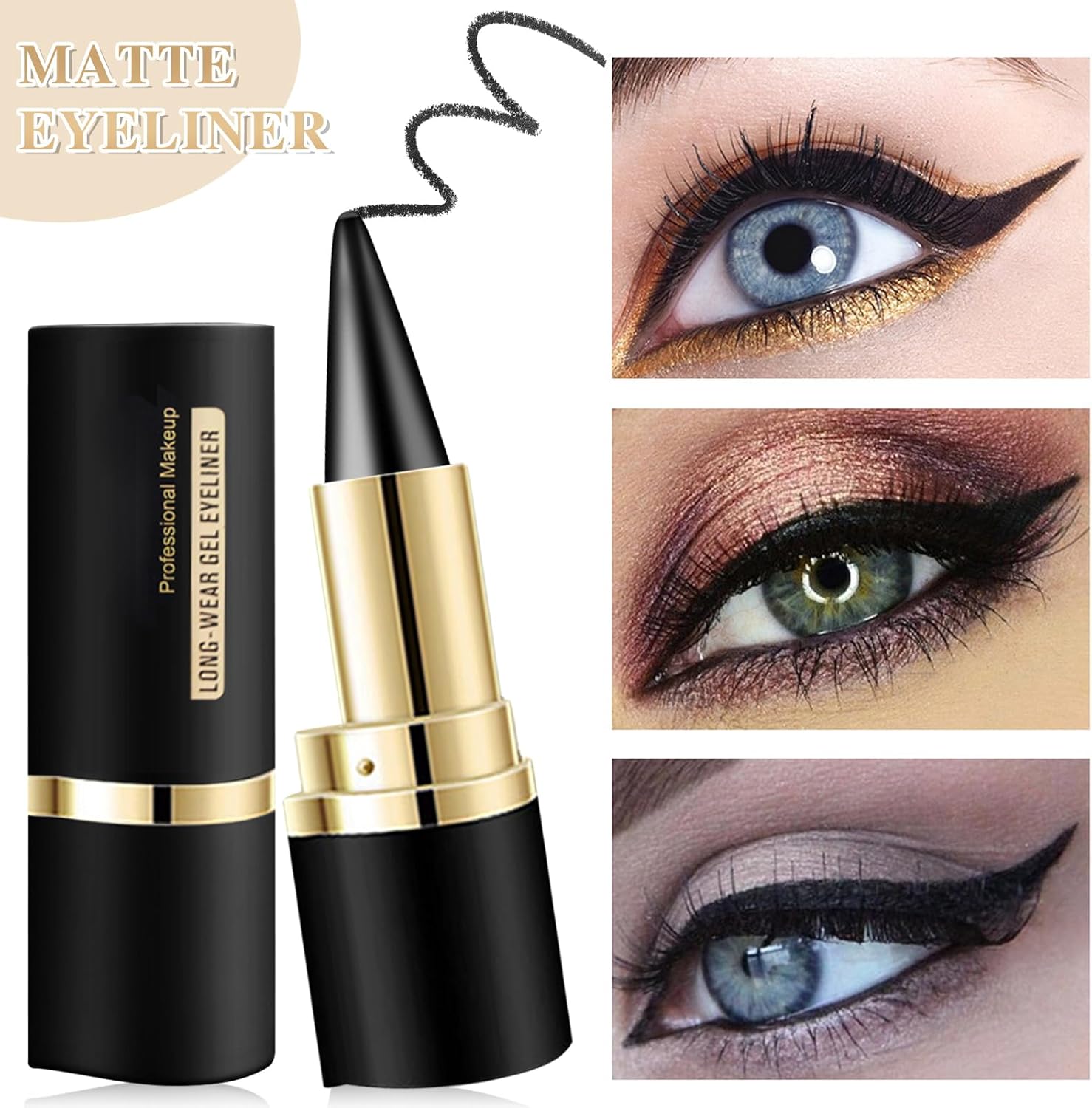 Eyeliner Crémeux Noir Waterproof pour Trait Précis et Longue Tenue
