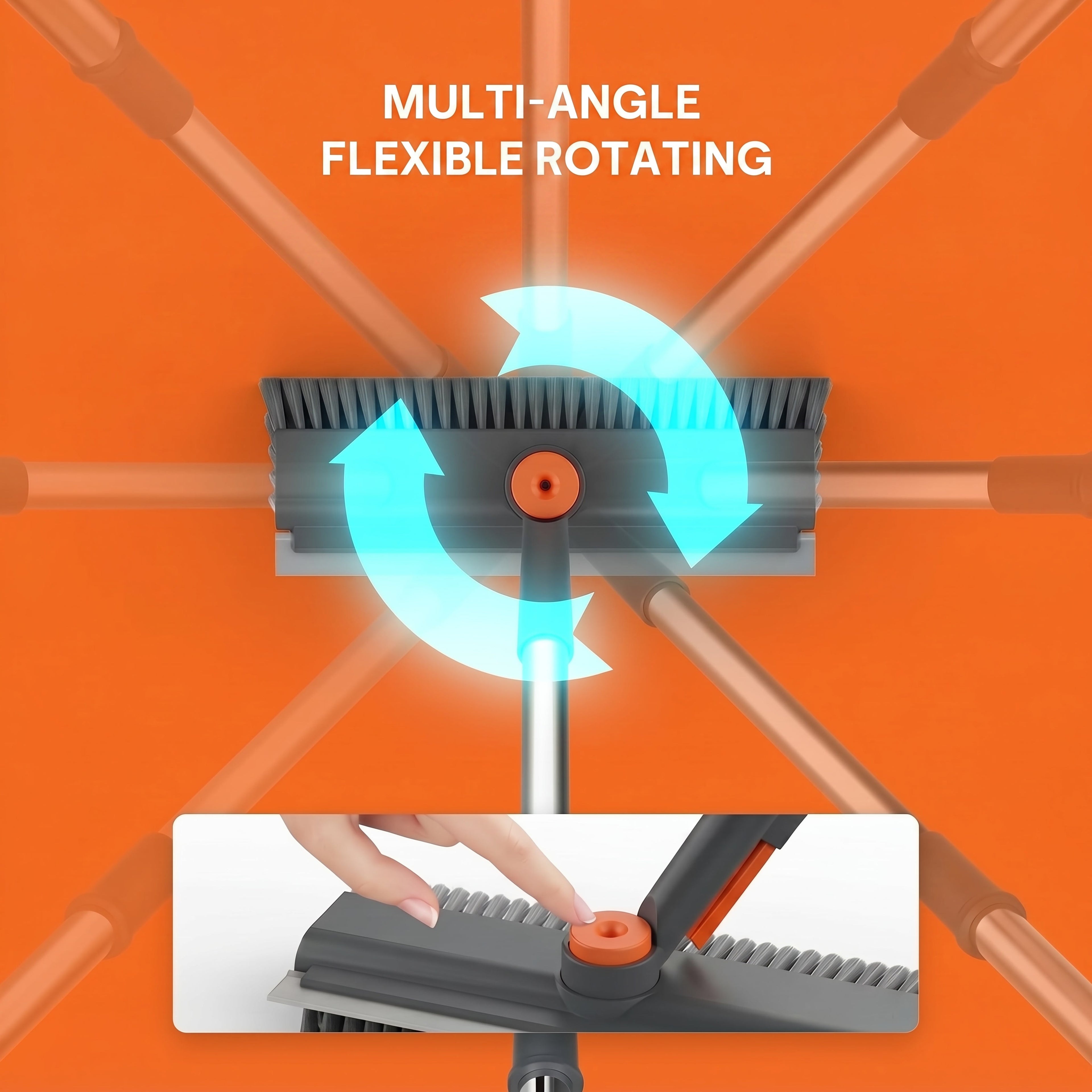 Brosse de Sol Rotative 360° avec Manche Ergonomique pour Carrelage et Joints