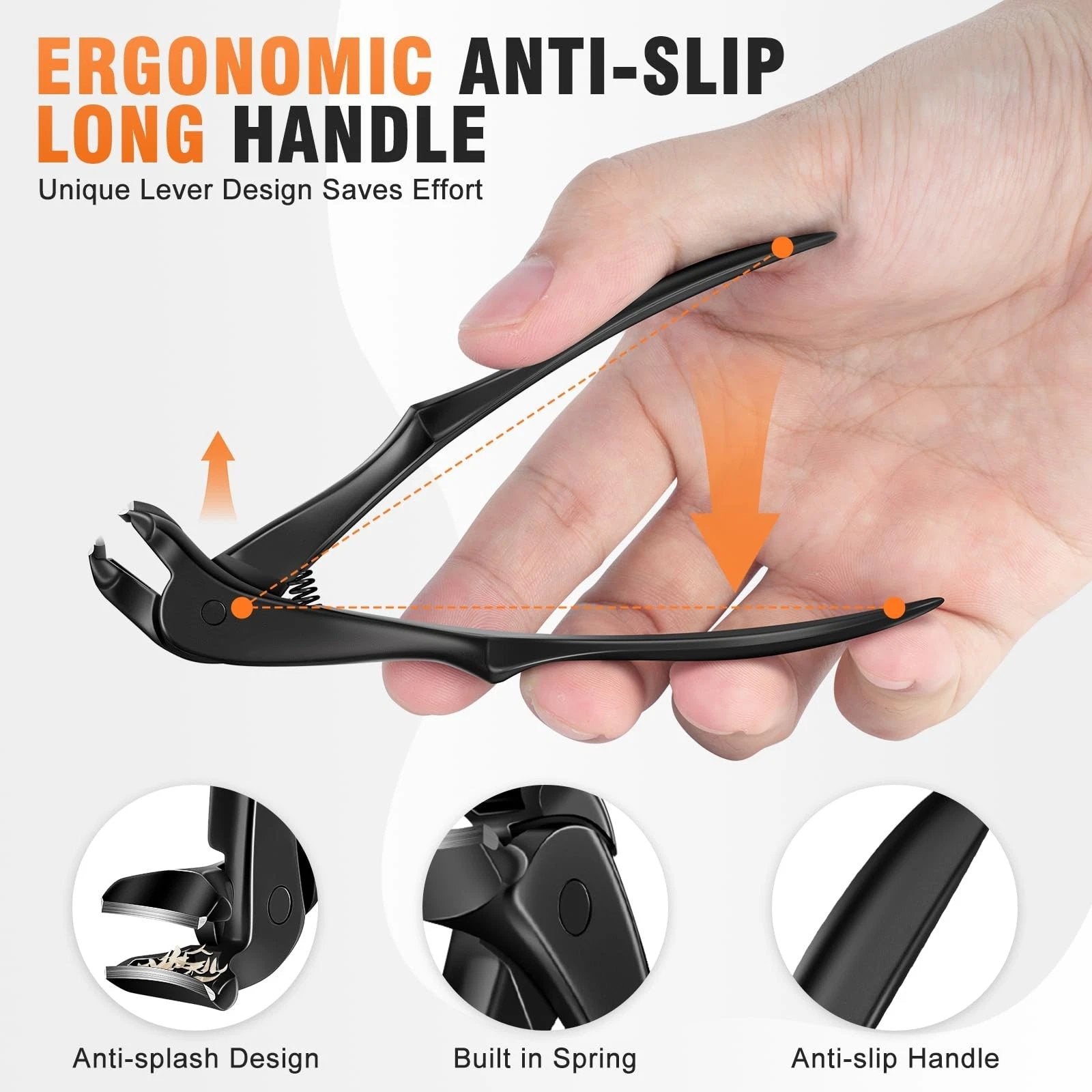 Coupe-Ongles Épais Ergonomique à Poignée Longue en Acier Inoxydable