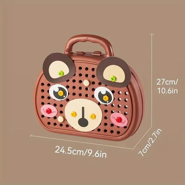 Coffret de Construction Montessori avec Perceuse pour Enfants