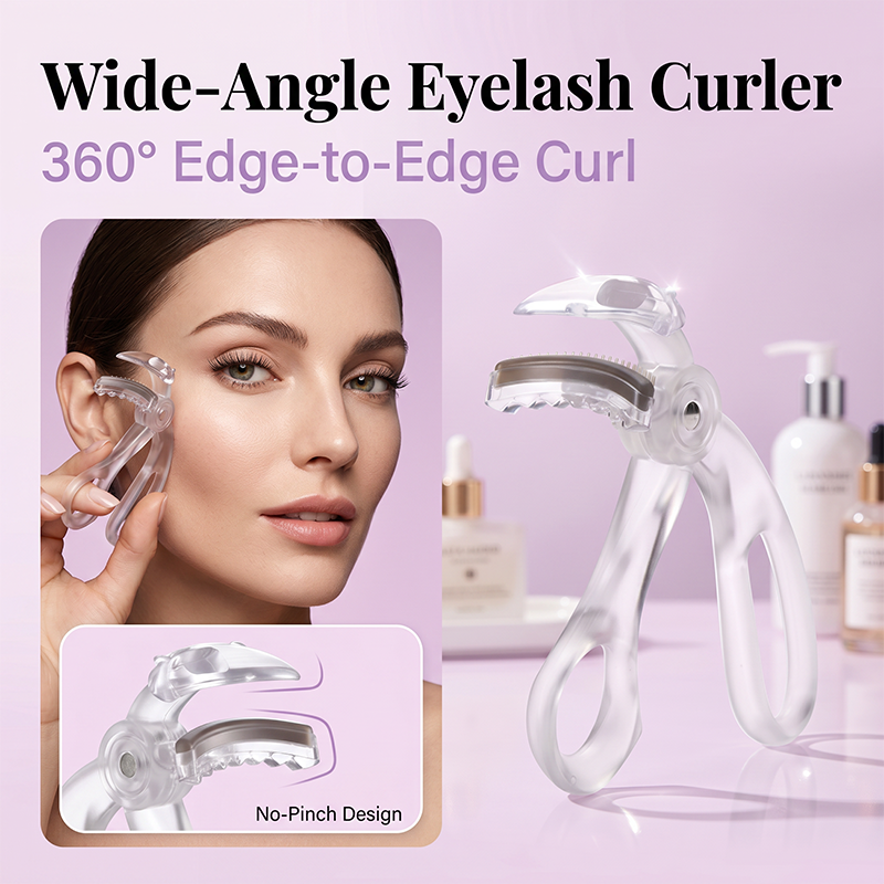 Recourbe-cils professionnel grand angle avec coussinets en silicone