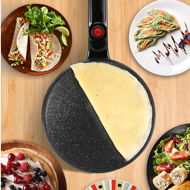Crêpier Électrique Antiadhésif 800W pour Crêpes et Pancakes