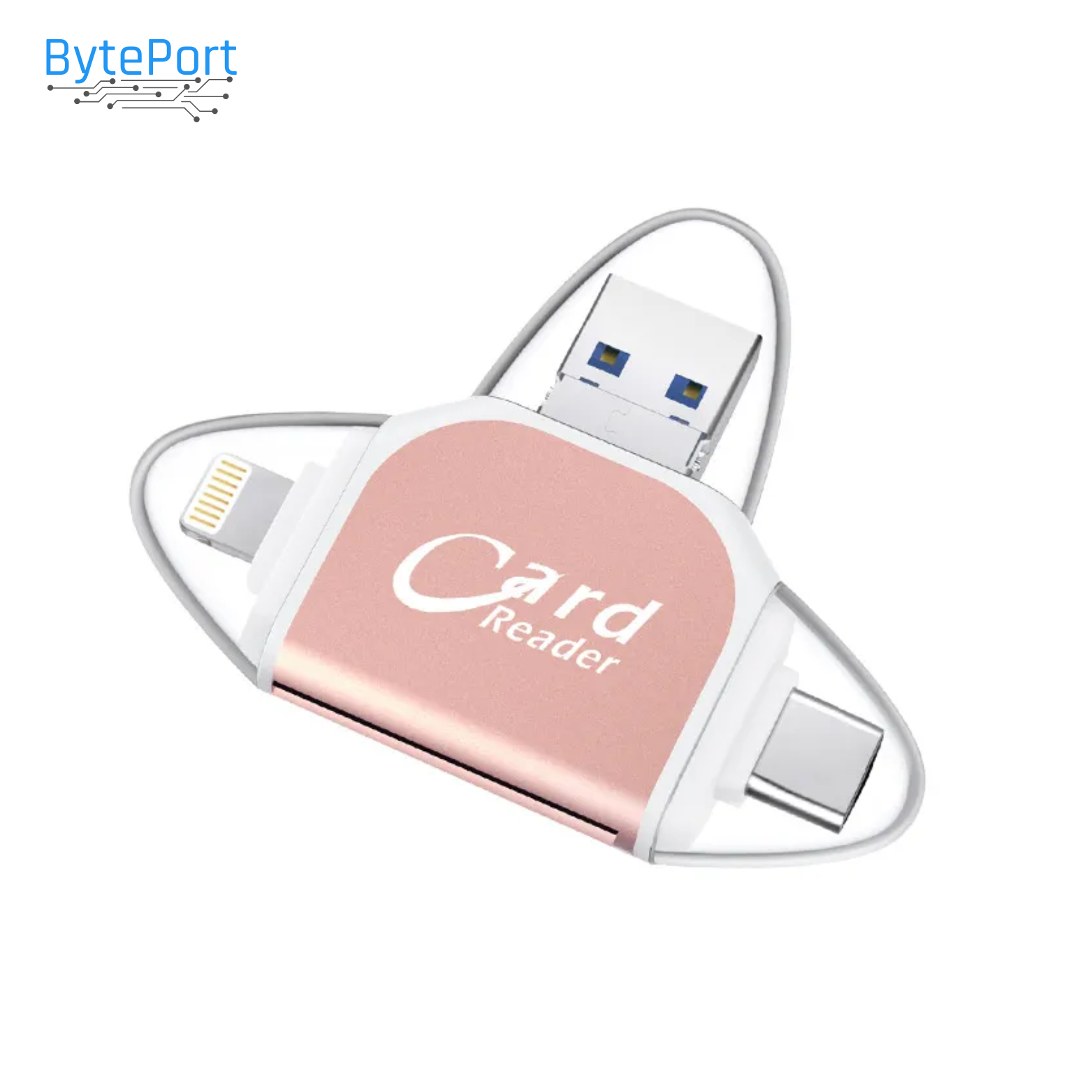 Lecteur de Cartes SD 4-en-1 USB-C, USB-A, Lightning et Micro-USB