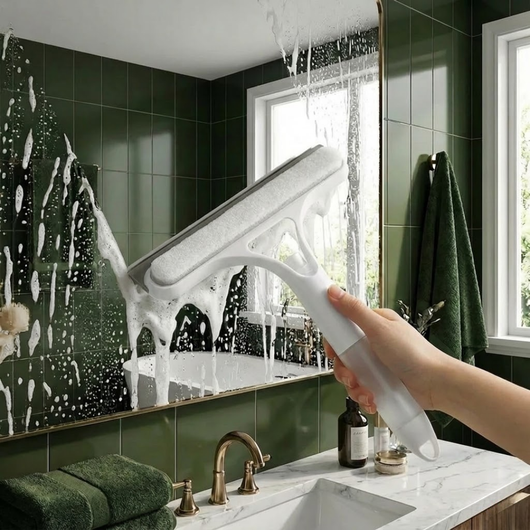Brosse Nettoyante 3-en-1 pour Fenêtres, Miroirs et Surfaces en Verre