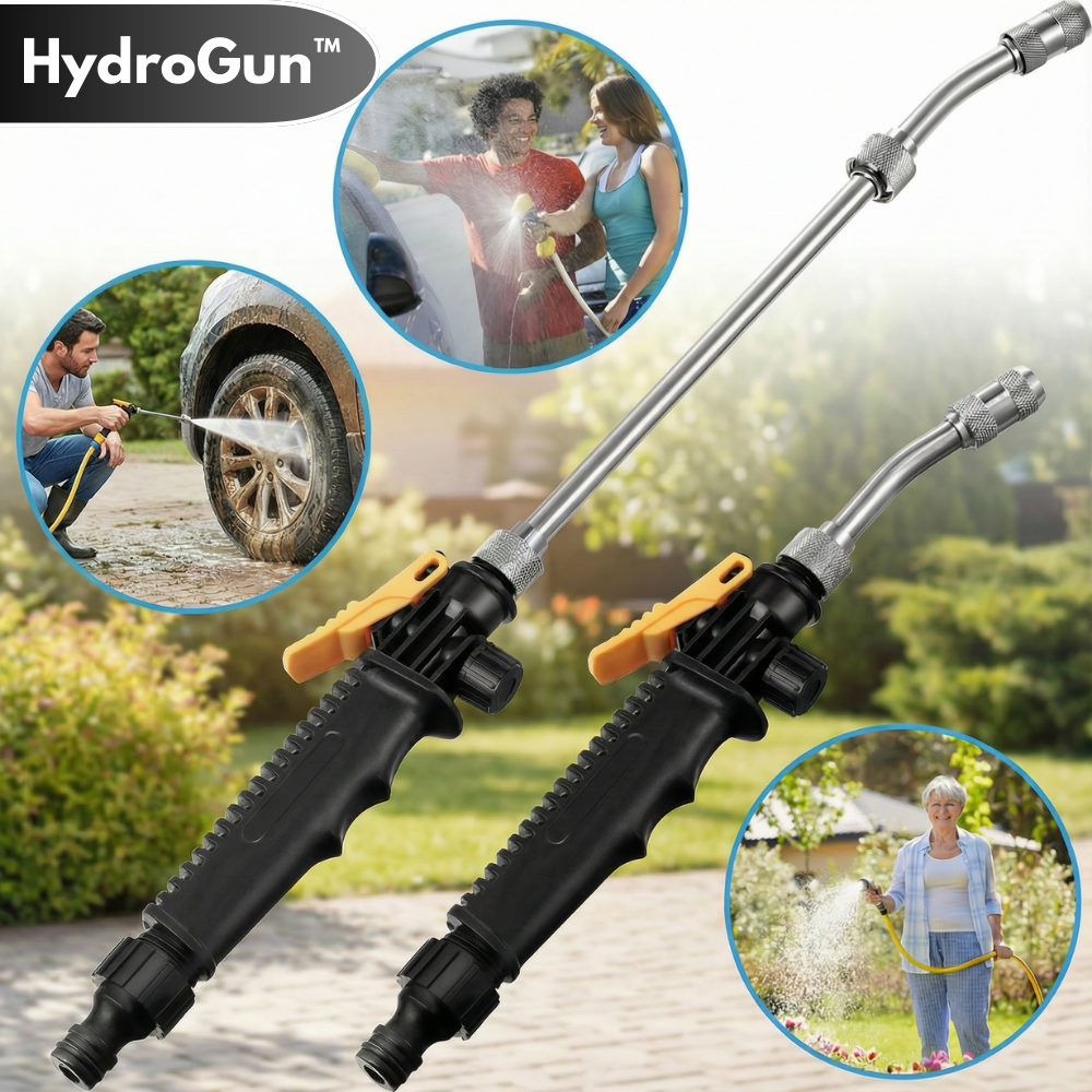 Pistolet d'arrosage haute pression 2-en-1 pour jardin et nettoyage extérieur